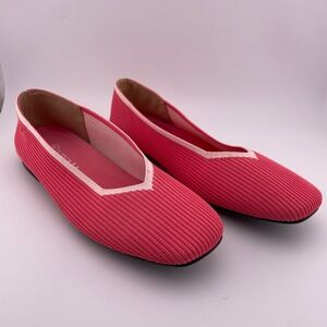 VIVAIA Margot Square Toe VCut Knit Ballet Flats Comfortable Slip On Shoes Pink 9